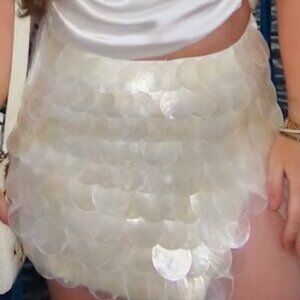 Handmade White Shell Skirt